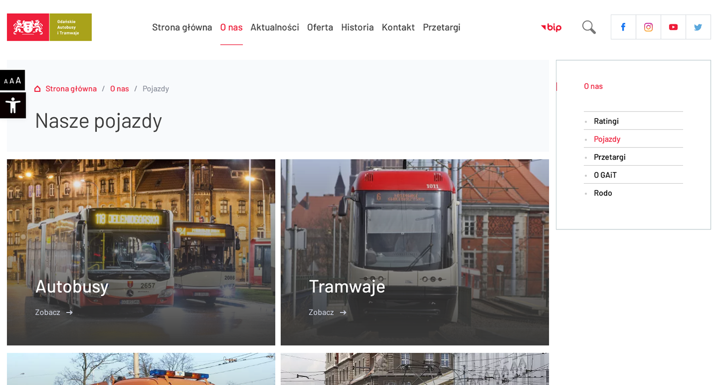 Gdańskie Autobusy i Tramwaje - strony internetowe - realizacja NOVEO Interactive