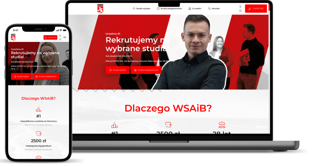 WSAiB - strony internetowe - realizacja NOVEO Interactive