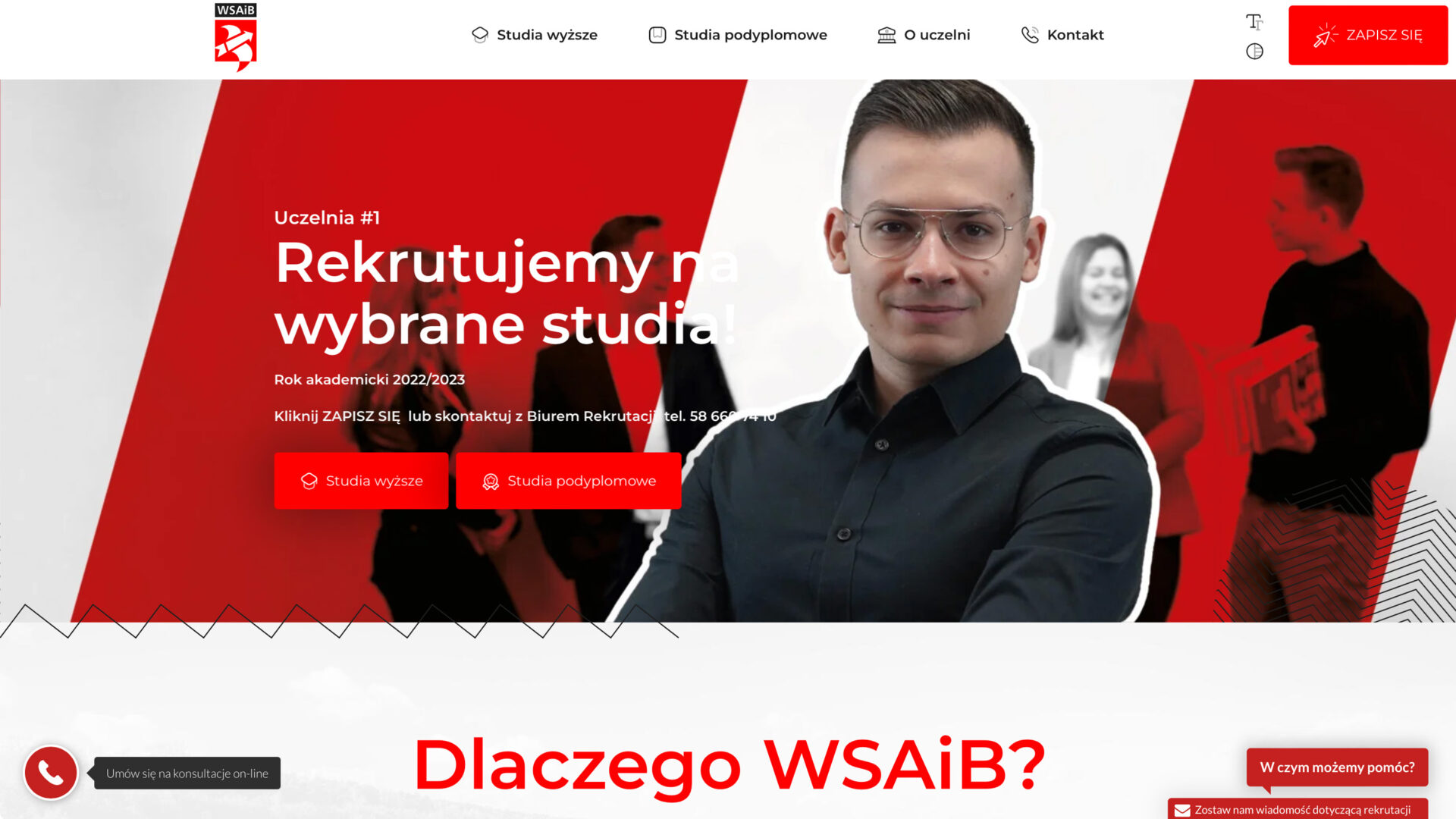 WSAiB - strony internetowe - realizacja NOVEO Interactive